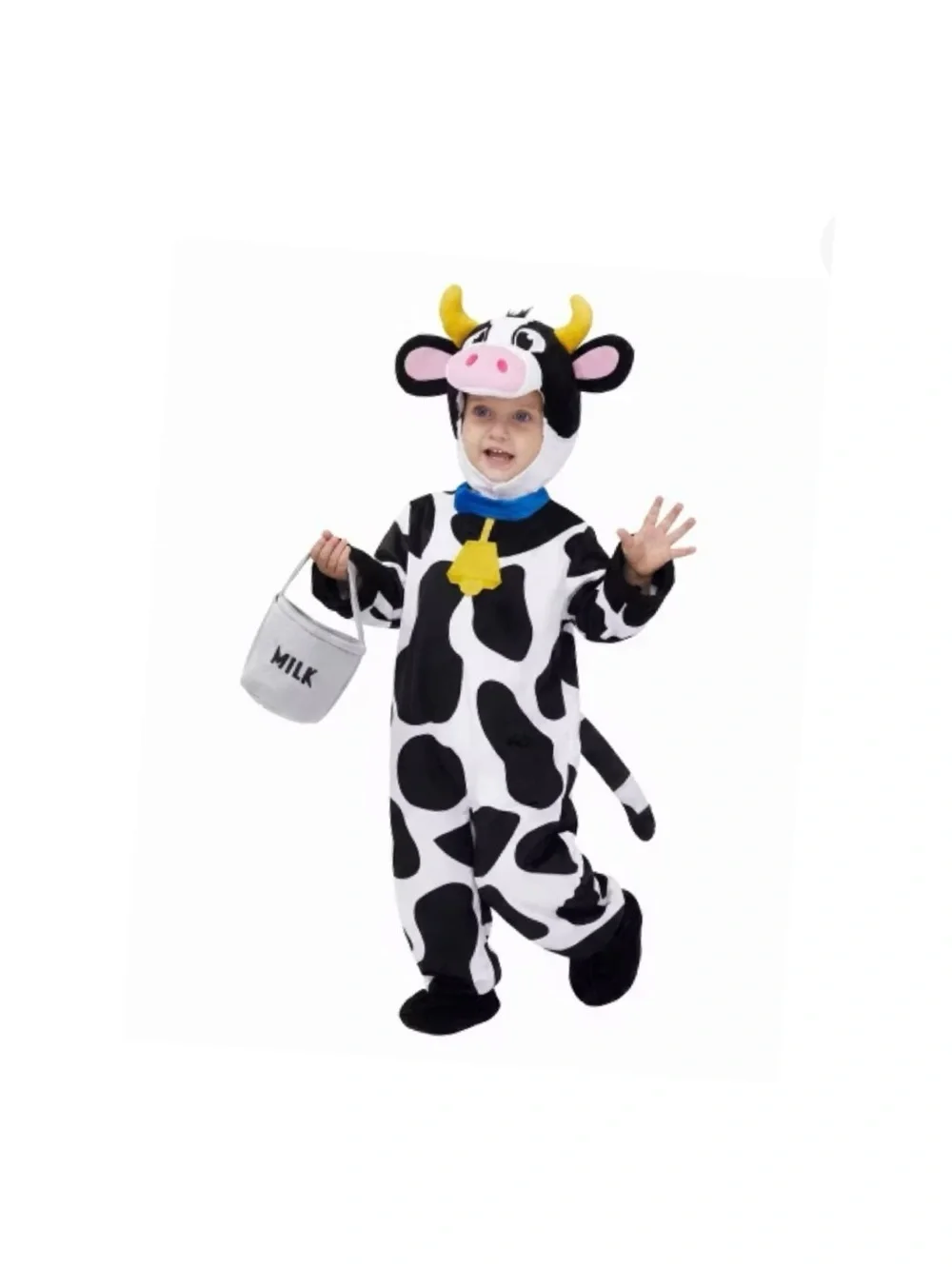 Halloween Costume Cow Jumpsuit for Toddler, Soft Plush Pajamas 18-24 Mo NEW
